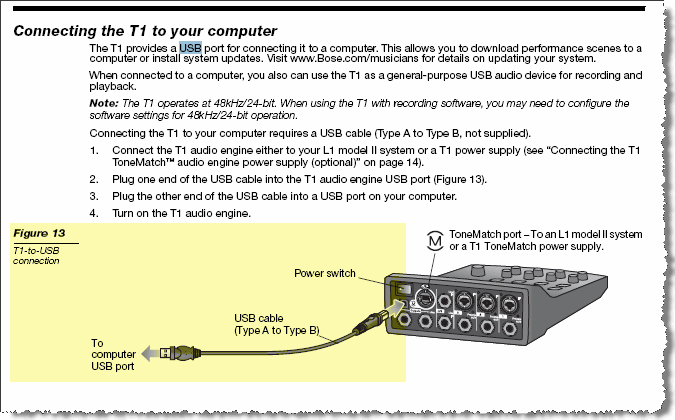 T1 ToneMatch® Audio Engine / USB - Bose Portable PA Encyclopedia FAQ & Wiki