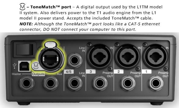 ToneMatch® Port on the T1®