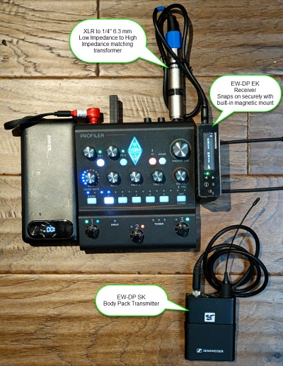 Kemper Profiler Player with Sennheiser EW-D/EW-DP