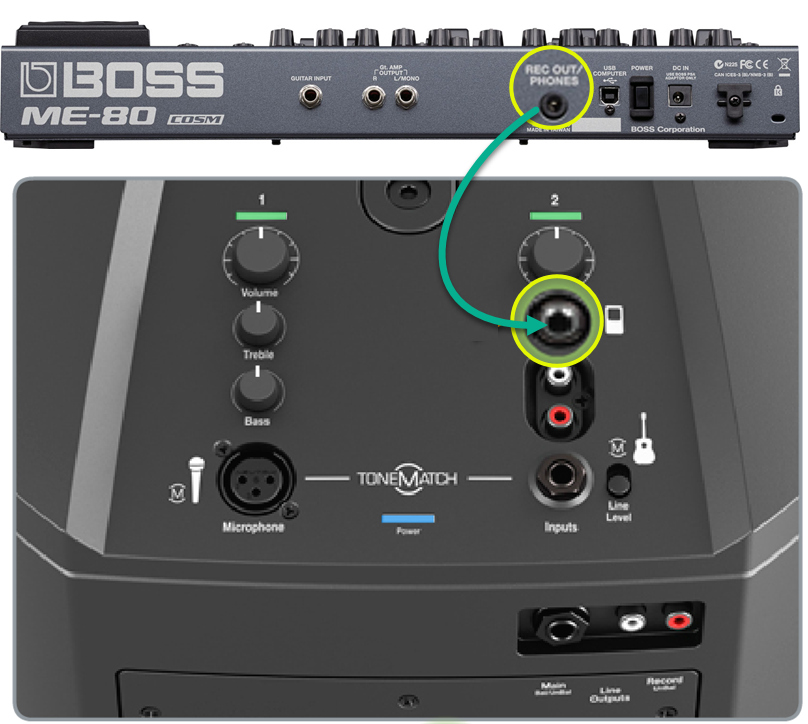 Boss ME-80 to Compact - Bose Portable PA Encyclopedia