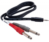 Hosa CMP159 Stereo Breakout, 3.5 mm TRS to Dual 1/4 in TS, 10-Feet